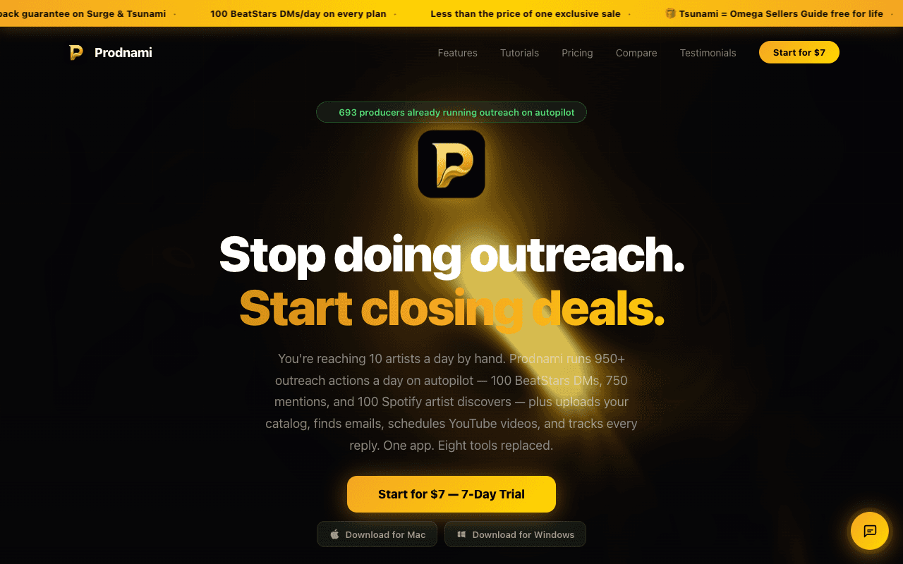 Prodnami website preview